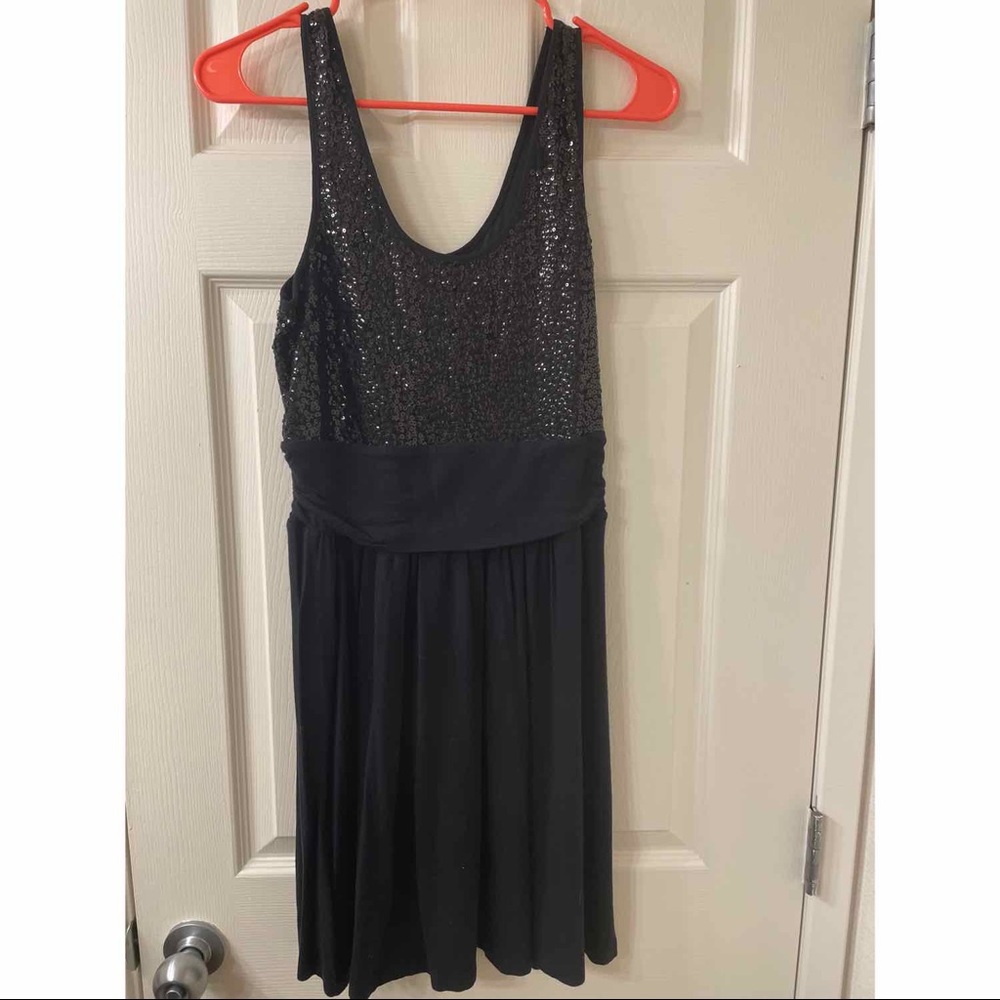 Express black dress with sequin top